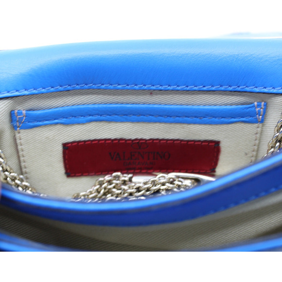 B00 Auth VALENTINO Garavani Va Va Voom Blue Mini Shoulder Leather Bag Clutch - Picture 6 of 7